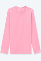 Camiseta Manga Longa com Proteção UV 50+ Infantil Rosa