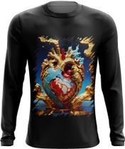 Camiseta Manga Longa Coração de Ouro Líquido Gold Heart 3