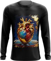 Camiseta Manga Longa Coração de Ouro Líquido Gold Heart 5