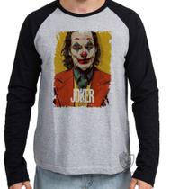 Camiseta Manga Longa Coringa coloque um sorriso
