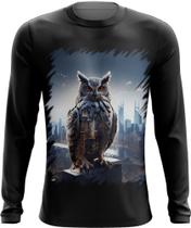 Camiseta Manga Longa Coruja Metropolitana Design 2 Camiseta Manga Longa Coruja Metropolitana Design 2