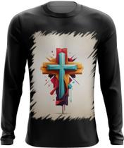 Camiseta Manga Longa da Cruz de Jesus Igreja Fé 23 - Kasubeck Store