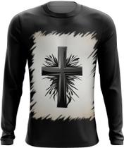 Camiseta Manga Longa da Cruz de Jesus Igreja Fé 27