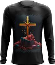 Camiseta Manga Longa da Cruz de Jesus Igreja Fé 30 - Kasubeck Store