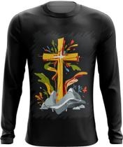 Camiseta Manga Longa da Cruz de Jesus Igreja Fé 31