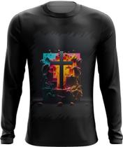 Camiseta Manga Longa da Cruz de Jesus Igreja Fé 40 Camiseta Manga Longa da Cruz de Jesus Igreja Fé 40