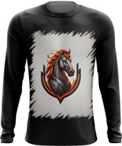 Camiseta Manga Longa de Cavalo Flamejante Fire Horse 6