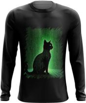 Camiseta Manga Longa de Gato Oráculo Hacker Binário Mat 7 Camiseta Manga Longa de Gato Oráculo Hacker Binário Mat 7