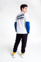 Camiseta Manga Longa de Mallha Masculina Juvenil Branca NR 16