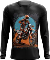 Camiseta Manga Longa de Motocross Moto Adrenalina 12