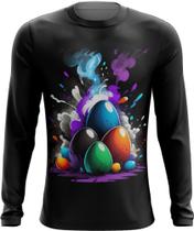 Camiseta Manga Longa de Ovos de Páscoa Artísticos 1