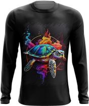 Camiseta Manga Longa de Tartaruga Marinha Neon Style 7