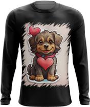 Camiseta Manga Longa Dia dos Namorados Cachorrinho 13 - Kasubeck Store