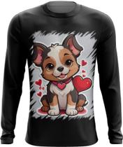 Camiseta Manga Longa Dia dos Namorados Cachorrinho 14 - Kasubeck Store