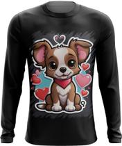 Camiseta Manga Longa Dia dos Namorados Cachorrinho 21