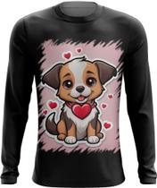 Camiseta Manga Longa Dia dos Namorados Cachorrinho 24 - Kasubeck Store