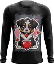 Camiseta Manga Longa Dia dos Namorados Cachorrinho 25