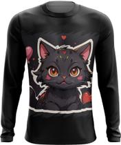 Camiseta Manga Longa Dia dos Namorados Gatinho 10