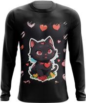 Camiseta Manga Longa Dia dos Namorados Gatinho 12