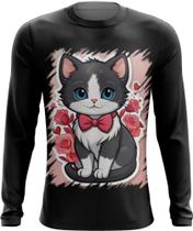 Camiseta Manga Longa Dia dos Namorados Gatinho 16