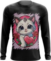 Camiseta Manga Longa Dia dos Namorados Gatinho 2