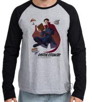 Camiseta Manga Longa Dr Estranho voando Camiseta Manga Longa Dr Estranho voando
