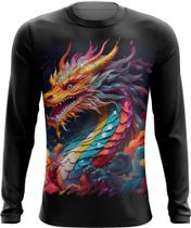 Camiseta Manga Longa Dragão Chinês Lendário Mito 3