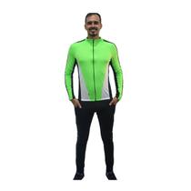 Camiseta manga longa e roupa para ciclista Verde