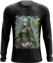 Camiseta Manga Longa Elfa Linda na Floresta Mágica 3