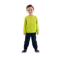 Camiseta Manga Longa em Meia Malha e Gorgurão Infantil Masculina - Up Baby Camiseta Manga Longa em Meia Malha e Gorgurão Infantil Masculina - Up Baby