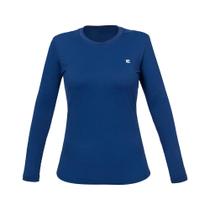 Camiseta Manga Longa Feminina Proteção UV Azul Marinho