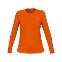 Camiseta Manga Longa Feminina Proteção UV Laranja