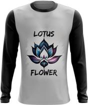 Camiseta Manga Longa Flor de Lótus Budismo Buda Religião 4