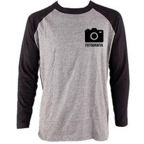 Camiseta manga longa fotografo fotografia uniforme blusa