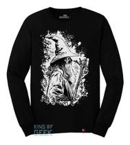 Camiseta Manga Longa Gandalf O Senhor Dos Anéis Hobbits
