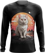 Camiseta Manga Longa Gatinho no Pôrdo Sol Sunset 6