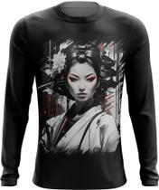 Camiseta Manga Longa Geisha Ninja Nipon Japão Japan Edo 1 Camiseta Manga Longa Geisha Ninja Nipon Japão Japan Edo 1