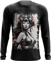 Camiseta Manga Longa Geisha Ninja Nipon Japão Japan Edo 3 Camiseta Manga Longa Geisha Ninja Nipon Japão Japan Edo 3