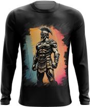 Camiseta Manga Longa Gladiador Romano Coliseu 3