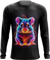 Camiseta Manga Longa Hamster Neon Pet Estimação 1