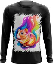 Camiseta Manga Longa Hamster Neon Pet Estimação 7
