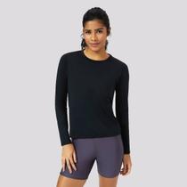 Camiseta Manga Longa Hering Proteção UV Feminina Preta