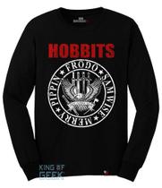Camiseta Manga Longa Hobbits O Senhor Dos Anéis Camisa Filme