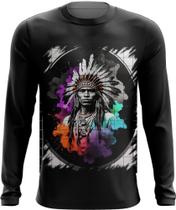 Camiseta Manga Longa Índio Apache Tribo Americana Oeste 10 Camiseta Manga Longa Índio Apache Tribo Americana Oeste 10