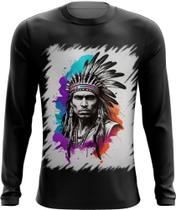 Camiseta Manga Longa Índio Apache Tribo Americana Oeste 2