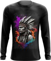 Camiseta Manga Longa Índio Apache Tribo Americana Oeste 7 Camiseta Manga Longa Índio Apache Tribo Americana Oeste 7