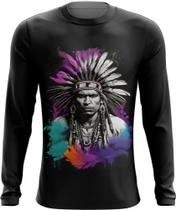 Camiseta Manga Longa Índio Apache Tribo Americana Oeste 9