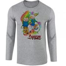 camiseta manga longa Infantil até Plus size adventure time finn jake e meninas