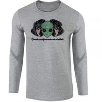 camiseta manga longa Infantil até Plus size Alien et ovni quando você vai acreditar camiseta manga longa Infantil até Plus size Alien et ovni quando você vai acreditar