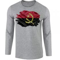 camiseta manga longa Infantil até Plus size angola africa bandeira camiseta manga longa Infantil até Plus size angola africa bandeira